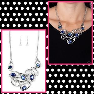 2/$10 Paparazzi Warp Speed - Blue Necklace